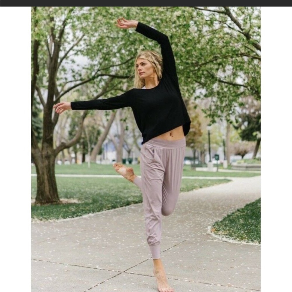 Zyia Womens Lilac Jogger in a Bottle Pants Size Medium Pull On Pockets. NWT.